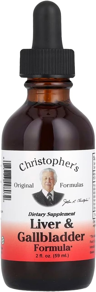 Formules originales de Christopher Foie et Gallbladder Formule, supplément à base de plantes pour la désintoxication et le soutien digestif, 2 fl oz