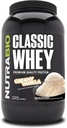 NutraBio Classic Whey Protein Powder- 25G de protéines par scoop - Profil d'acide amino plein spectre - Pas de remplissage, Couleurs artificielles, Préservatifs - Faible indice glycémique - Vanille crémeuse, 2 livres