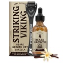 Huile de croissance viking - 2 fl oz, paquet de 1, Vanille - Huile de barbe épaississante avec des extraits de jojoba et d'argan - Promotion de la croissance faciale des cheveux et des cibles Zones de Patchy - Biotine Fortifiée