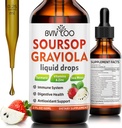 Sourop Graviola gouttes liquides pour le soutien cellulaire et la régénération, Immune Boost, Relax, Foie et Sommeil, Sourop Bitters liquides, sans sucre/gluten, fraises naturelles Flavor - 2 Fl Oz (60ml) bouteille