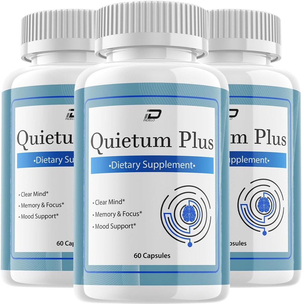 Capsules de complément Cerveau Quietum Plus – Formule de force maximale tout naturel pour la mémoire améliorée et les pilules de focus, le support QuietumPlus et les critiques (3 Pack – 180 Capsules)