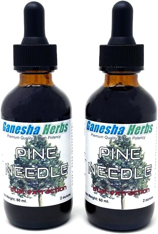 Aiguille de pin Teinture liquide Herbal Liquide Dual Extract Acid Shikimic - 2 Oz (2 Pack)