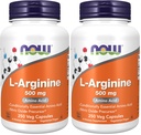 MAINTENANT Suppléments, L-Arginine 500 mg, Précurseur à oxyde nitrique*, acide aminé, 250 gélules (paquet de 2)