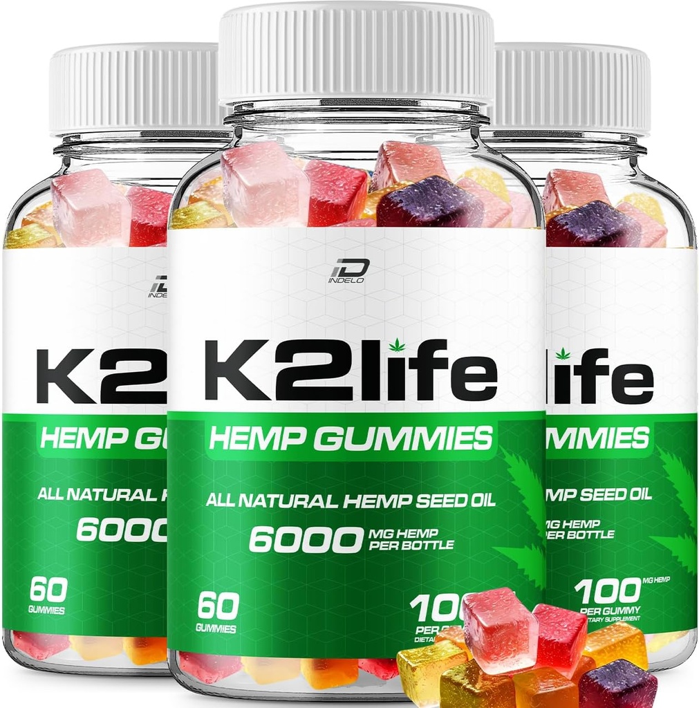 Gommies de chanvre K2Life - avec extrait de chanvre Gommies de chanvre K2 Life Supplément à base de plantes Tinnitus, soutien à la santé et au mieux-être, formule avancée de chanvre K2Life (3 pack - 180 gommies)