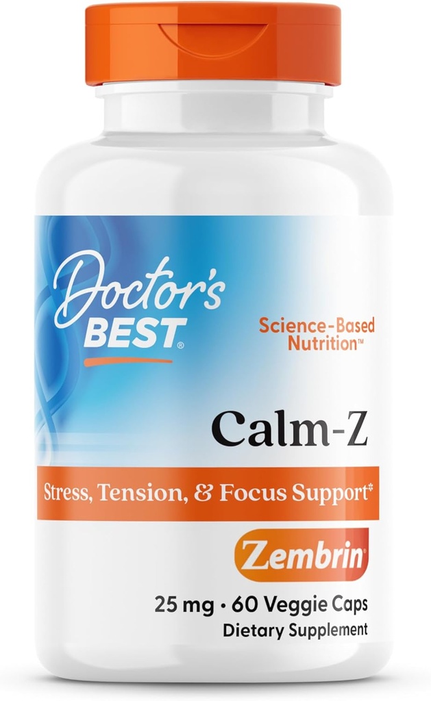 Le meilleur calme du docteur avec Zembrin, Stress & Mood Support, 25mg Veggie Caps, 60Count
