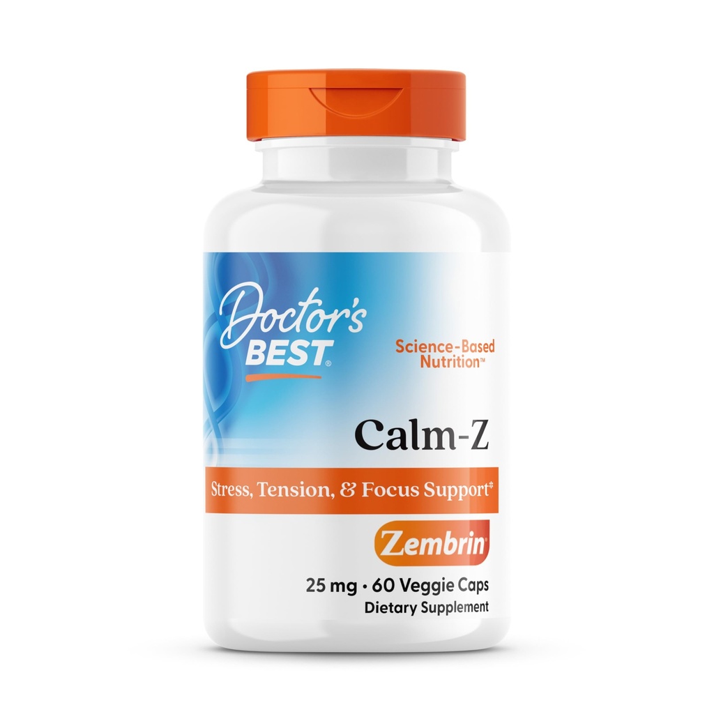Le meilleur calme du docteur avec Zembrin, Stress & Mood Support, 25mg Veggie Caps, 60Count