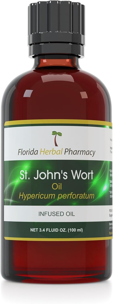 Florida Herbal Pharmacie, St. John's Wort (Hypericum perforatum) Huile infusée 3,4 oz (100 ml).