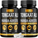 (2 Pack) Tongkat Ali Fadogia Agrestis pour les hommes Supplément, Mâle Nitric Oxide Booster Longjack Tongkat Ali Extract Powder Vitamines Test Pump Flow Performance Mix Tongkat-Ali pour les femmes (120 Capsules)