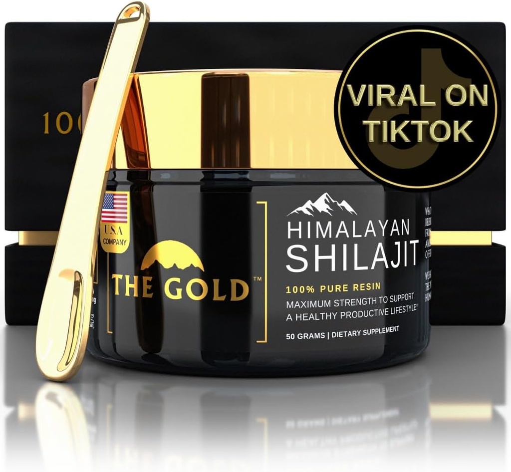 THE GOLD Shilajit Resin.Shilajit Pure Himalayan Organic Shilajit pour les hommes et pour les femmes Test de laboratoire aux États-Unis Grade A+ Tous les compléments alimentaires naturels avec acide fulvic + minéraux traces.