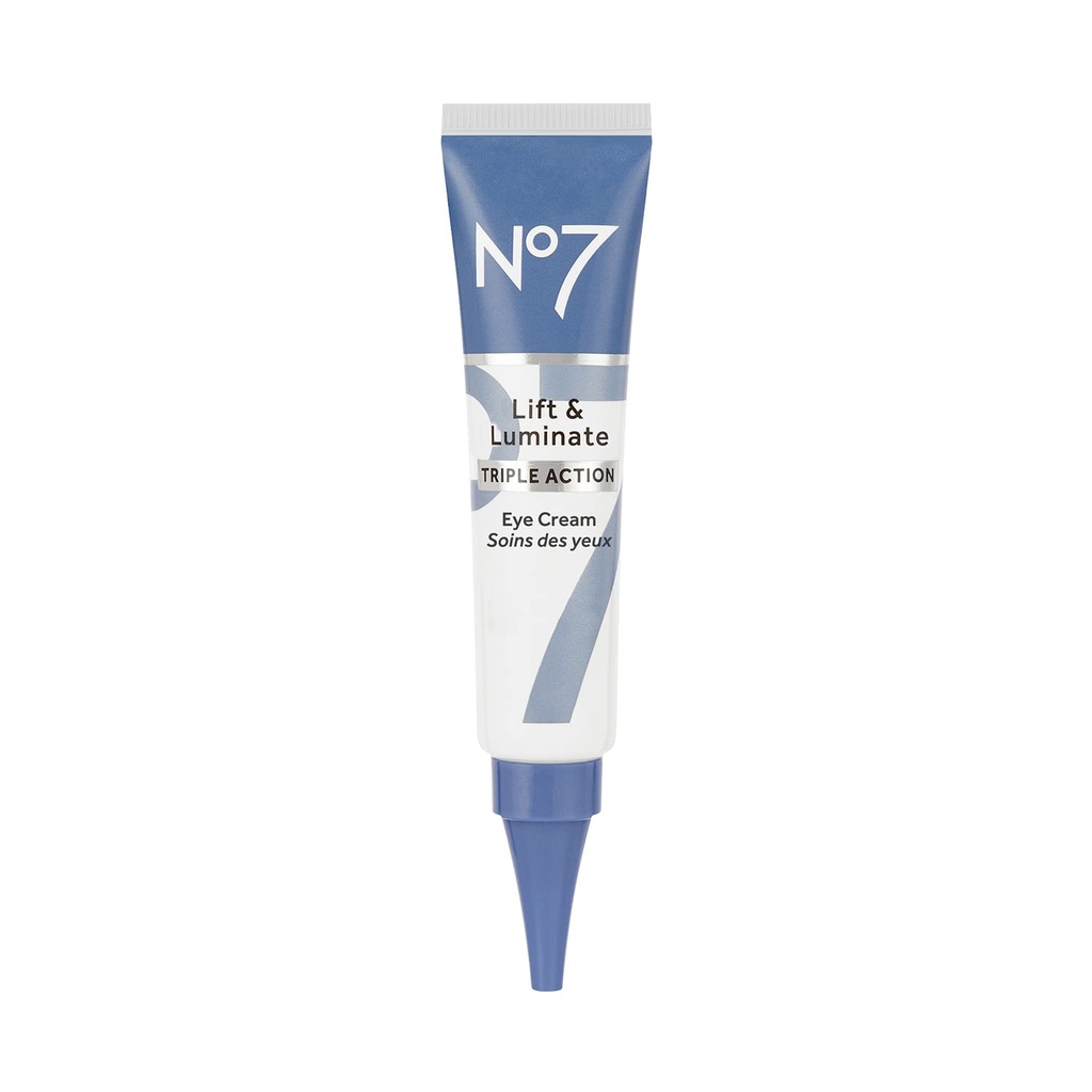 No7 Lifting et luminate triple action sous la crème des yeux - Cercles foncés sous le traitement des yeux avec la vitamine C et la technologie de peptide collagène - aide à réduire le puffines, les sacs et l'apparence des rides (0,5 Oz)