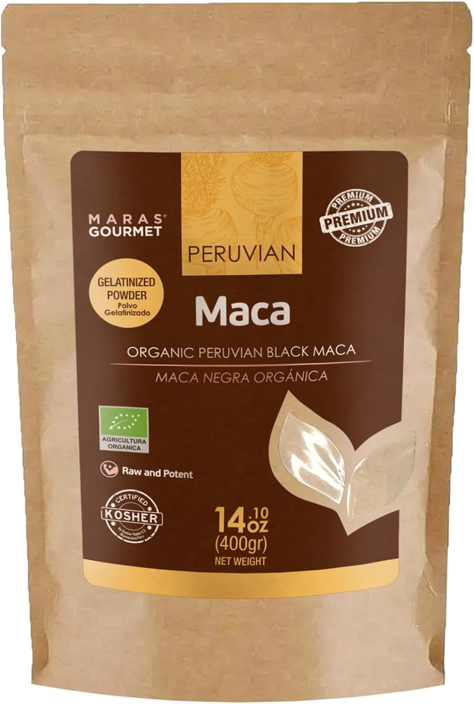 Biologique péruvienne noire MACA (poudre gélatinisée)