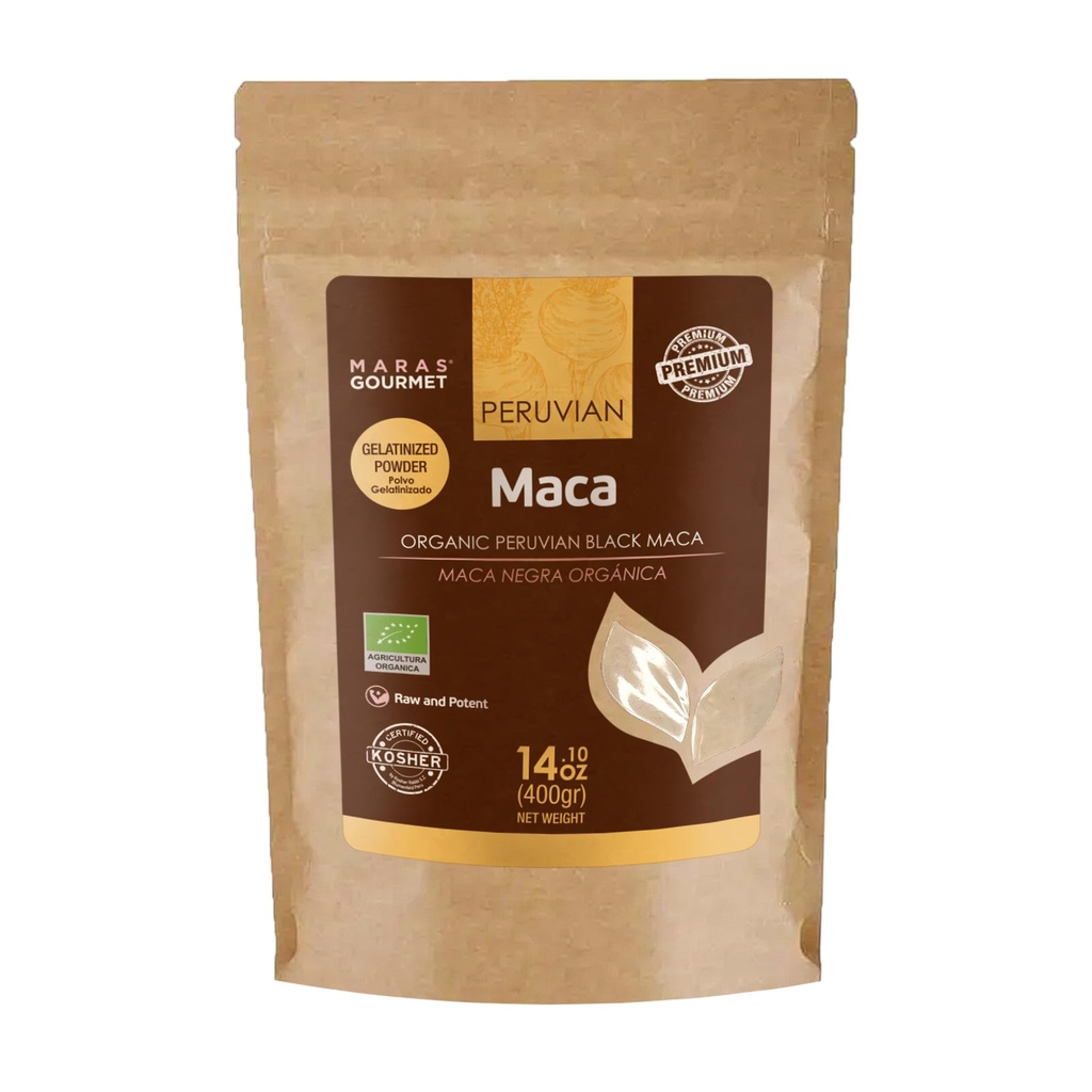 Biologique péruvienne noire MACA (poudre gélatinisée)