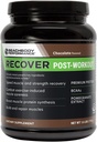BODi Recover Whey Protein Powder Blend – Supplément de lactosérum de chocolat post-entraînement pour la récupération musculaire avec 20g de protéines, BCAAs, extrait de grenade - Récupération rapide - 20 Tub de service