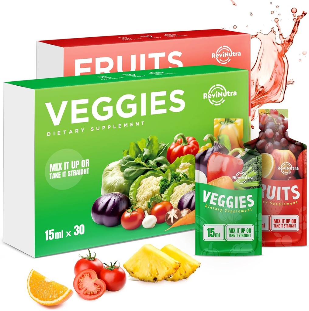 Supplément Fruits et légumes - 60 Pochettes Superfoods & Super Greens pour Adultes et Enfants