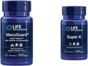 Prolongation de vie Macuguard Supplément santé oculaire avec lutéine, méso-zéaxanthine, safran et astaxanthine - 60 Compte et super K vitamine K1 K2 MK-7 MK-4 vitamine C - 90 Softgels