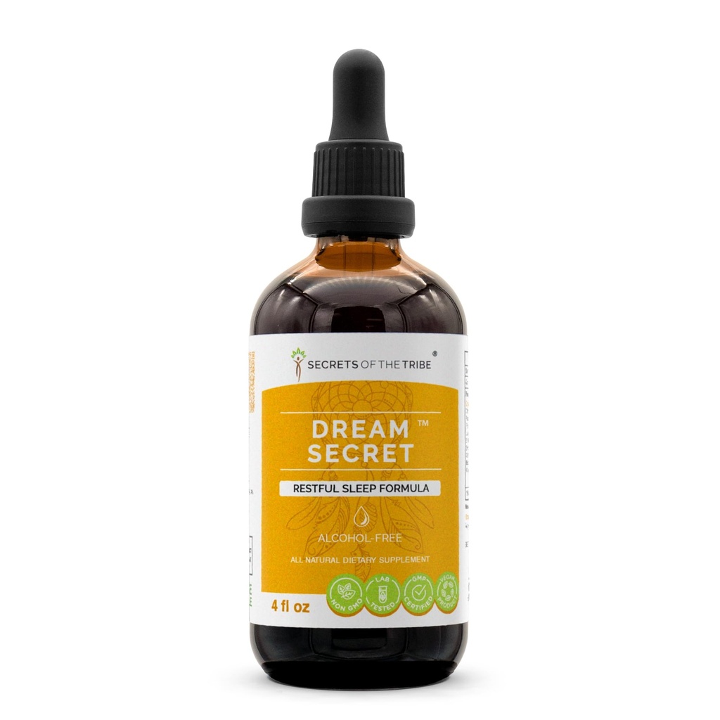 Secrets of the Tribe - Dream Secret, Restful Sleep Formula, Herbal Supplement Blend Drops Alcohol-Free Liquid Extract (4 fl oz)