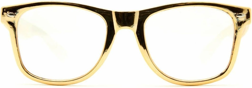 GloFX Ultimate Diffraction Glasses - Gold - 3D Prism Rainbow Effect - Great Edm, Festival, Concert, Fireworks, Christmas Lights, and Rave Accessory - Gold Frames