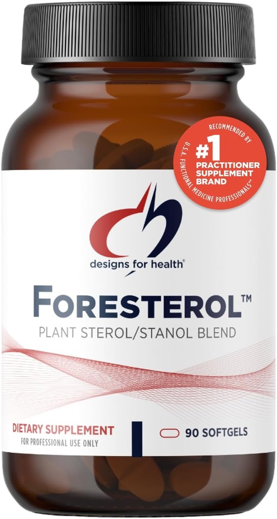 Designs for Health Plant Sterols and Stanols - Supplément Stérol de Foresterol Stanol avec Beta-Sitostérol du Pin Conifère - Conçu pour aider à maintenir des niveaux de cholestérol sains (90 Softgels)