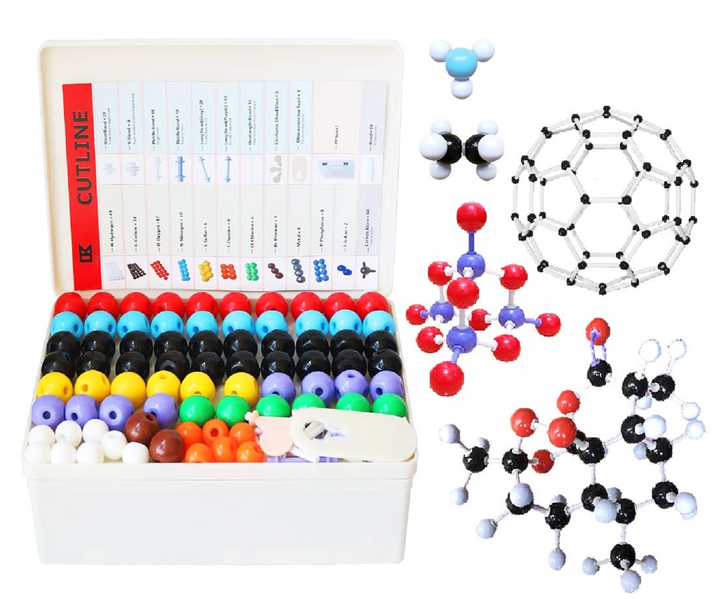 LINKTOR Chemistry Molecular Model Kit (444 pièces), Ensemble étudiant ou enseignant pour l'apprentissage de la chimie organique et inorganique, l'enthousiasme motivant pour l'apprentissage et l'amélioration de l'imagination spatiale, un ensemble de Fullerene