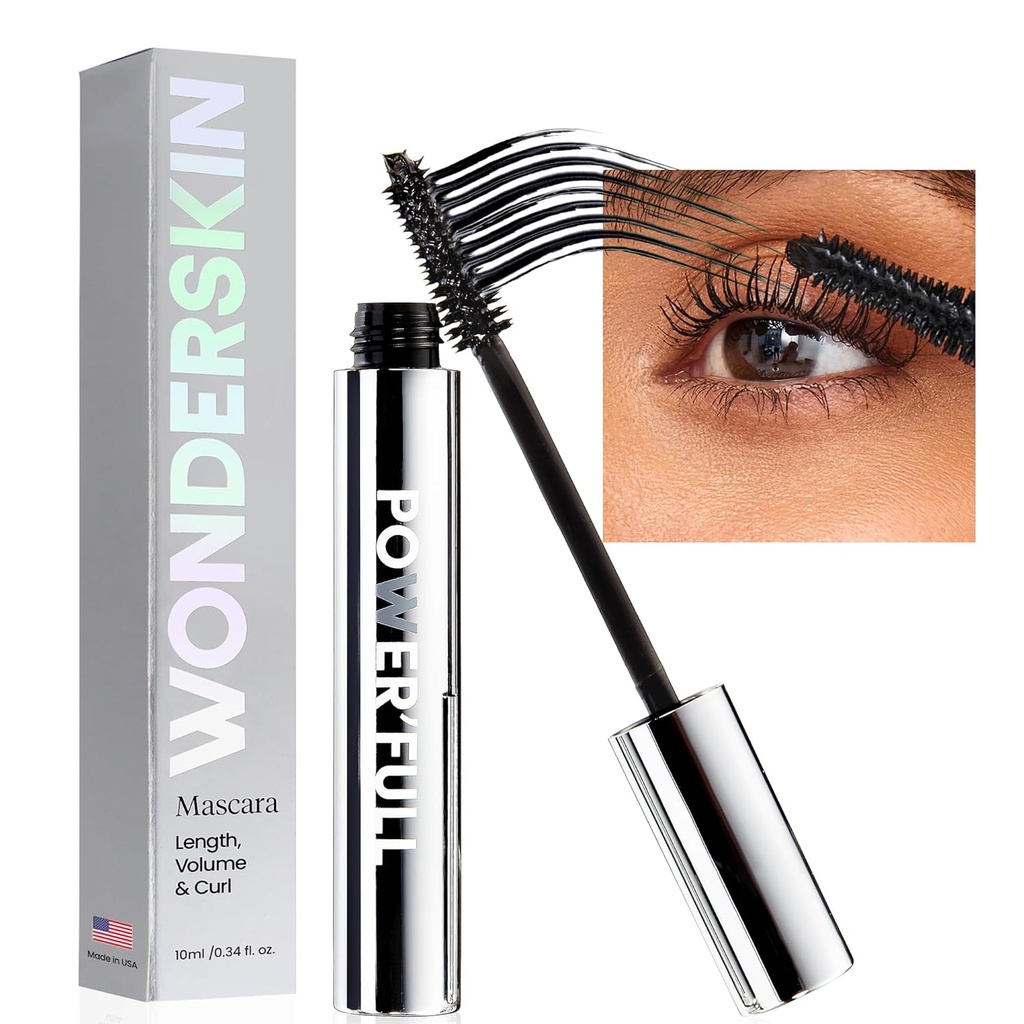 Mascara Wonderskin - Mascara noir pour le volume, la longueur et le curl - allongement, volumisation et masque antidérapant