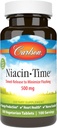 Carlson Niacin-Time 500 mg, vitamine B-3, libération dans le temps, 100 comprimés