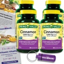Choice Bundle Spring Valley Cinnamon Dietary Supplement 1000mg 400 ct Capsules végétariennes 4 pk (1600 Total) + Vitamine Vitalité.