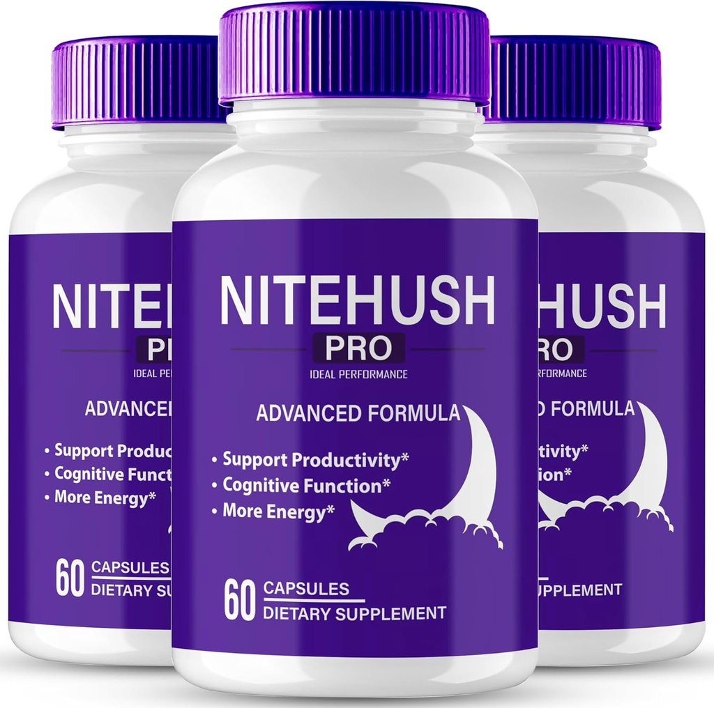Nite Hush Pro Cerveau Suppléments pour la mémoire et les capsules de focus, NiteHush Formule avancée Brain Health Support - maximum de force Nootropics NiteHushPro Toutes les pilules de soutien naturel Avis (3 Pack)