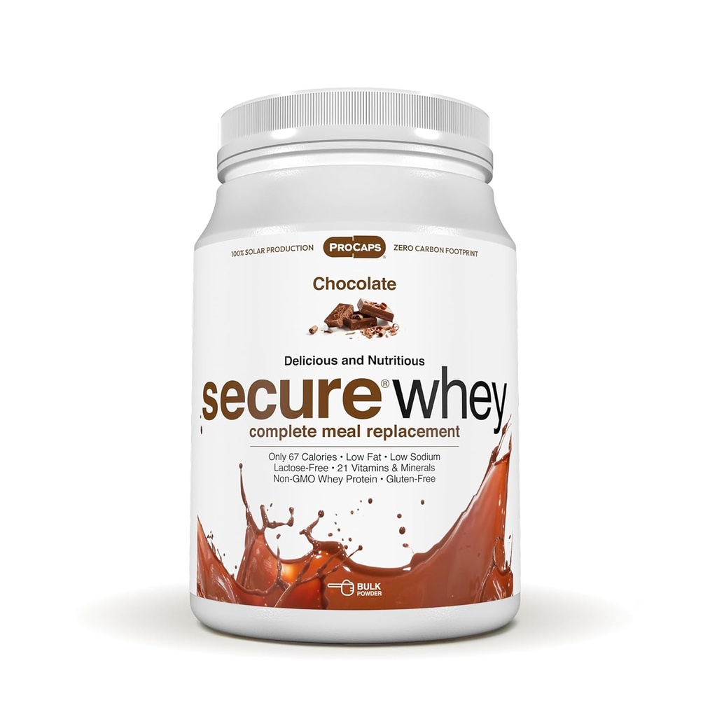 ANDREW MOINSMAN Secure Whey Complete Meal Replacement - Chocolat 60 portions - Seulement 67 calories, 7 grammes de protéines de lactosérum, vitamines/minéraux, faible teneur en matière nutritive, nutritif, délicieux, mélanges instantanés