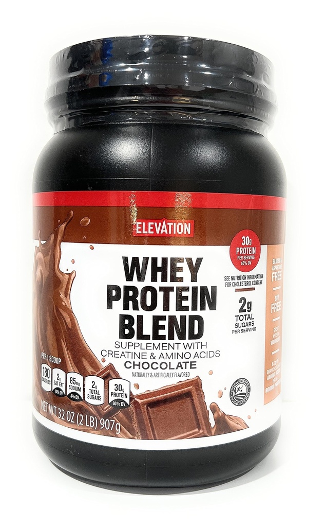 Élévation par Millville Chocolat poudre de protéines 32oz, boîte de 1