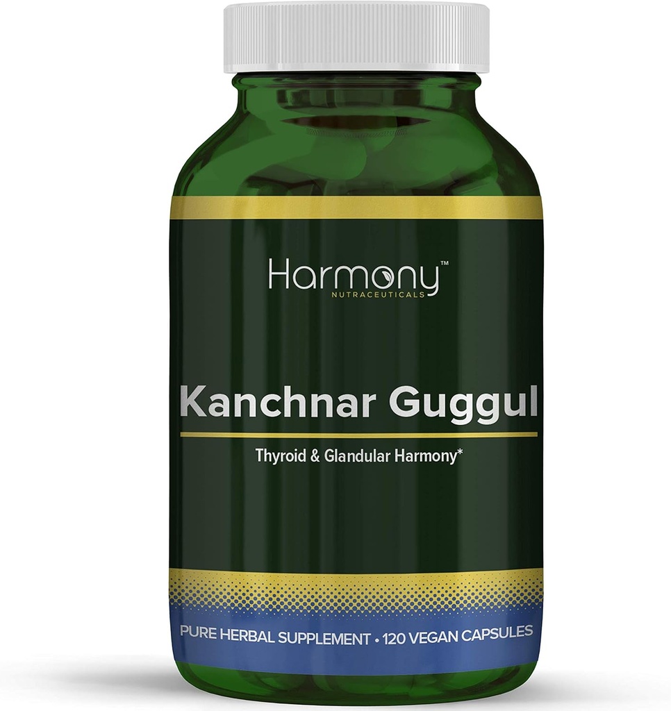 Kanchnar Guggul – Harmonie Thyroïde et Glandulaire – 120 Capsules Vegan – Harmonie Nutraceuticals Guggul Résine