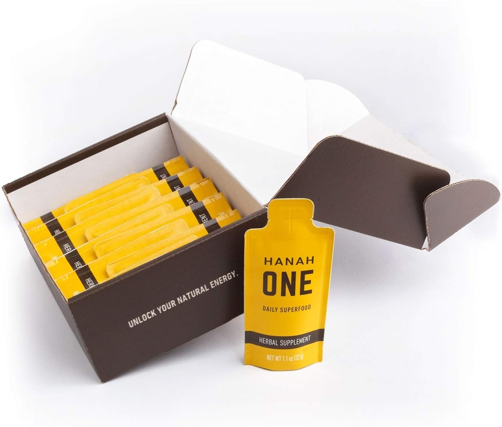 Hanah ONE Go-Pack - Supplément super-alimentaire ayurvédique - Immunity, Clarity, Stamina - 12 Packs de voyage
