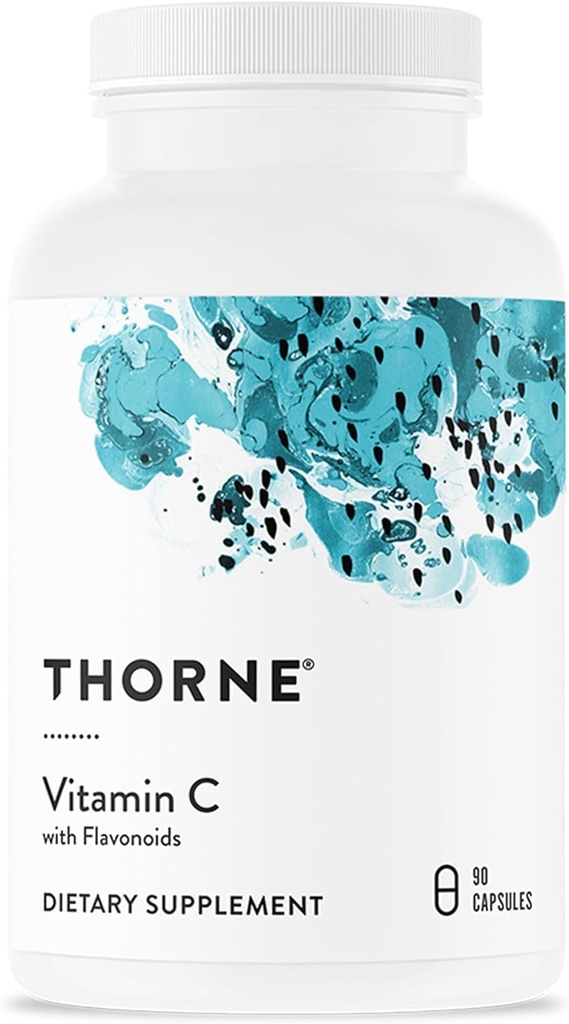 THORNE - Vitamine C - Mélange de vitamine C et de bioflavonoïdes d'agrumes d'oranges - Supporte le système immunitaire, la production d'énergie cellulaire, la production de collagène et de tissus sains* - Sans gluten - 90 portions