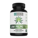 Zhou Saw Palmetto Supplément pour hommes - Complexe Premium, Formule avancée, Extra Strength 450mg Saw Palmetto Berry Par Capsule - 100 Capsules végétariennes