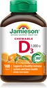 Jamieson Natural Tangy Orange Chewable Vitamine D 1000IU 100 comprimés