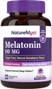 Melatonine 10 MG, Comprimés à dissolution rapide, Ultra-forte, Forme non-habitante, Soutien du sommeil et du calme, Pas de sucre, Saveur naturelle de fraise, 90 comprimés
