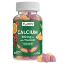 YumVs Calcium 500mg avec vitamine D3 - Gummées de vitamine D à la framboise et à l'orange, supplément de calcium à croquer pour les enfants et les adultes, Gummées de calcium à la vitamine D, sans gluten halal casher (60 Nombre)