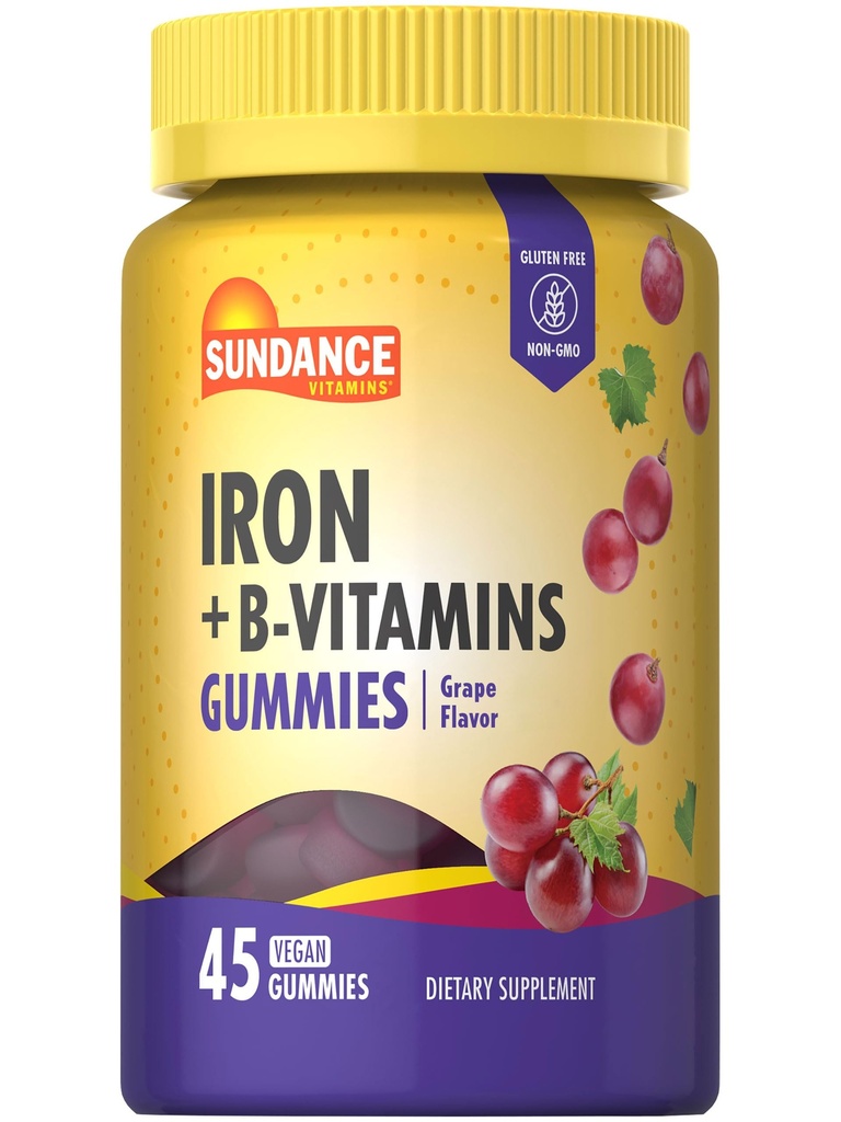 Sundance Iron Gummies.com Plus B-Vitamines.com 45 Gummies végétaliens.com.