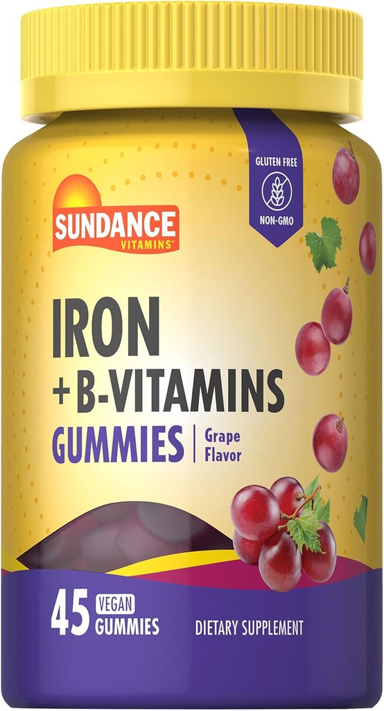 Sundance Iron Gummies.com Plus B-Vitamines.com 45 Gummies végétaliens.com.