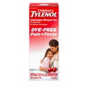 Tylenol liquide pour enfants Suspension buvable anti-douleur et réducteur de fièvre avec acétaminophène, Aspirine-, Ibuprofène-, Syrup de maïs à haute fructose et sans colorant, Cerise, 4 Fl. Oz