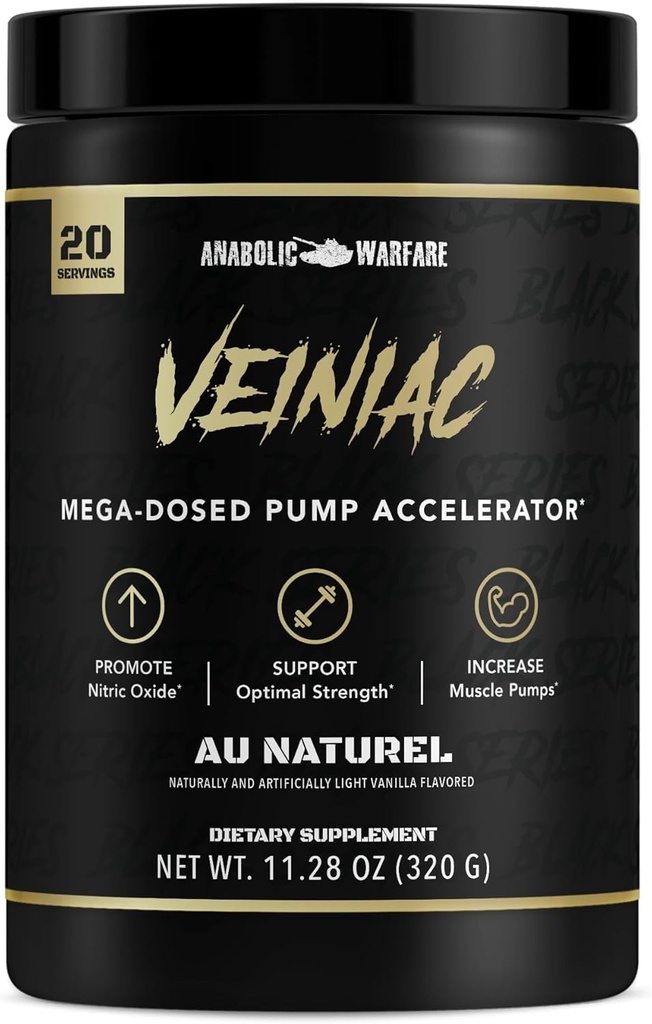 Supplément activateur de pompe musculaire veiniac de guerre anabolique Stimulant libre pré-entraînement avec L-Citrulline, Betaine Anhydre, et ajouté AGMassTM, augmente l'oxyde nitrique*, naturel 20 services