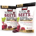 Ensemble de facteurs de force Betteraves totales Santé cardiaque Ultime Soutien de la pression artérielle Chews avec CoQ10, Poudre de racine de betterave, Extrait de graines de raisin, Supplément de pression artérielle pour la circulation et le flux sanguin, 120 Soft