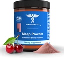 Magnesium Powder for Sleep, Tart Cherries, 1mg Melatonin & Glycine Natural Ingredient Bedtime Aid Supplement. Calming, Stress Relief Sleep Drink Mix Powder Relief Aid. Unique Blend by Yale DRS