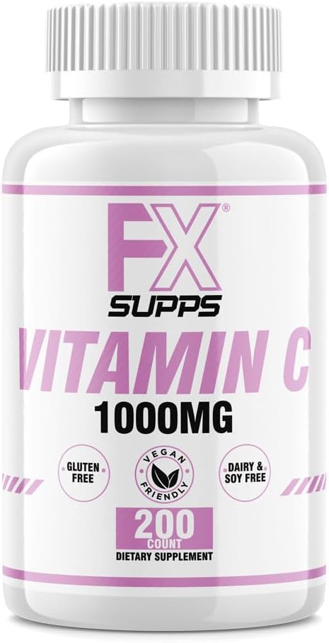 FXSUPPS Vitamine C 1 000mg 200ct (1 paquet de 200 comprimés)