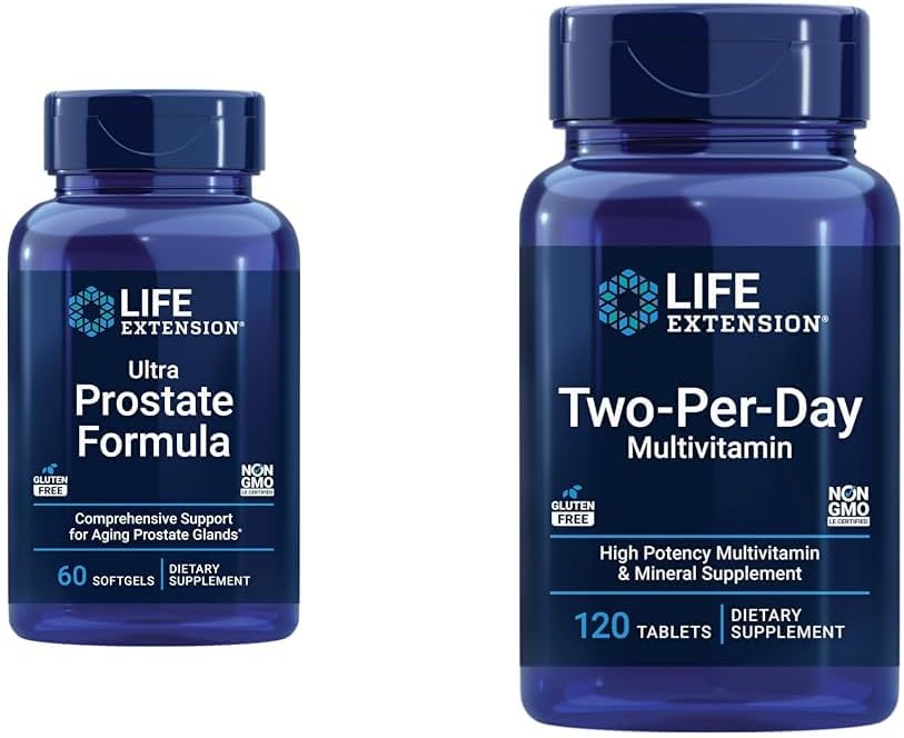 Life Extension Ultra Prostate Formula, Saw Palmetto for Men, pygeum, stinging Nettle Root, lycopene & Two-Per-Day High Potency Multi-Vitamin & Mineral Supplement - Vitamins, Minerals