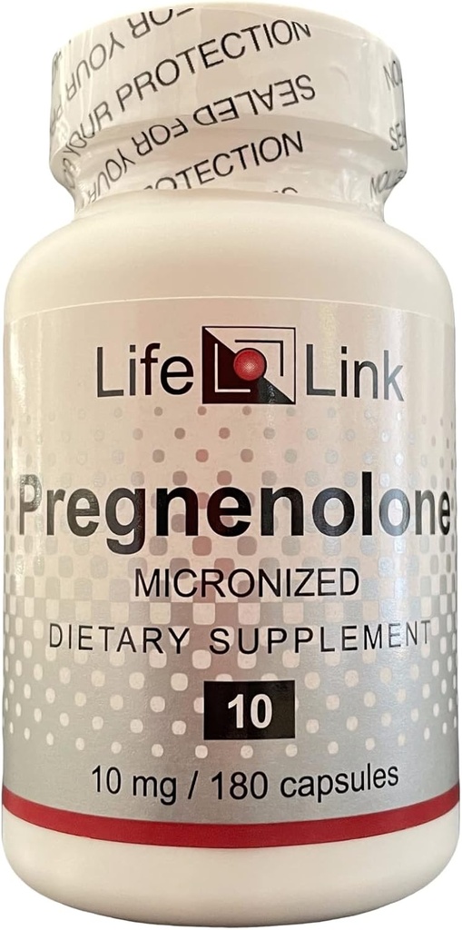 LifeLink Pregnenolone: 10mg x 180 Capsules: prise en charge du système immunitaire, anti-âge, mémoire, cognition.