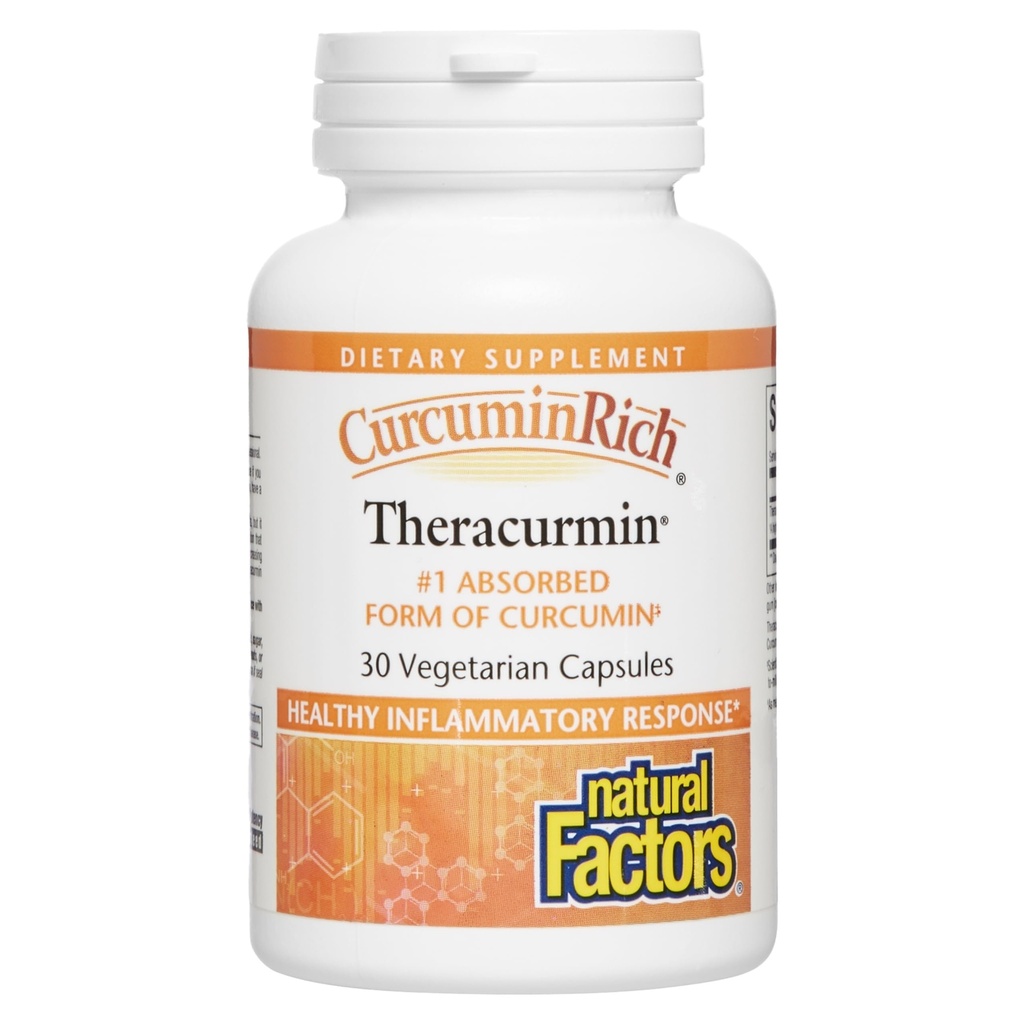 Facteurs naturels, CurcuminRich Theracurmin, 30 mg, formulé pour l'absorption supérieure, 30 Compte (paquet de 1)