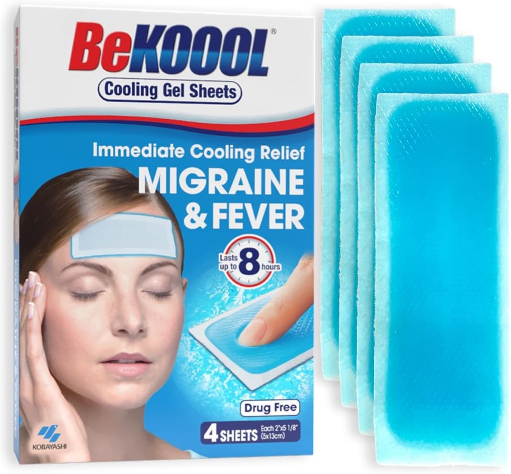 Feuilles de gel de migraine BeKOOOL - 4 Nombre