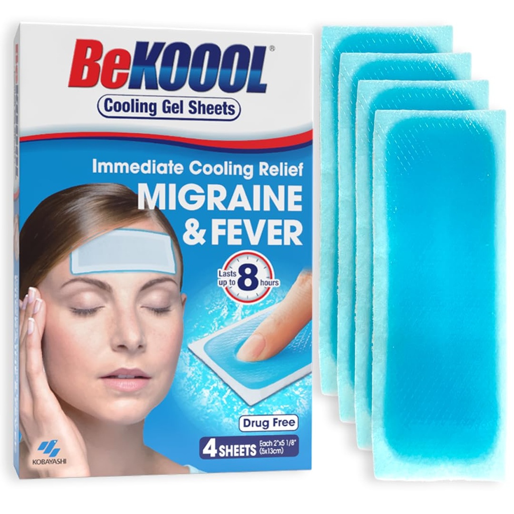 Feuilles de gel de migraine BeKOOOL - 4 Nombre
