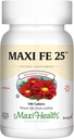 Maxi supplément de fer santé pour les femmes et les hommes - Fer doux 25 mg pour l'estomac - non constipant* pilules - Kosher - non OGM - Végétarien (100 comprimés)