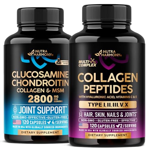 NUTRAHARMONY Glucosamine Chondritine et collagène Peptides Capsules
